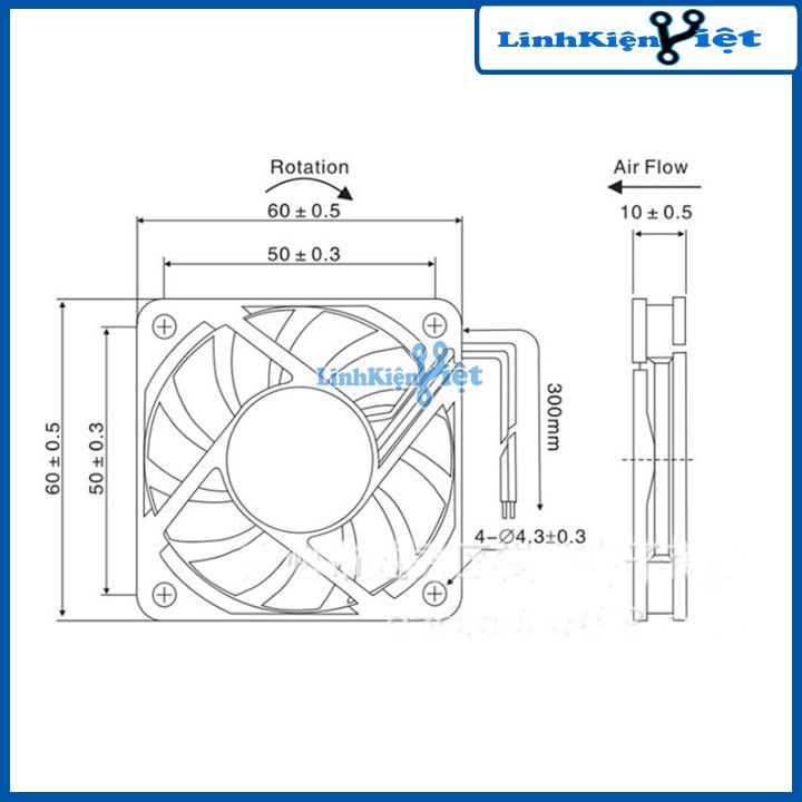 Quạt Tản Nhiệt 6010 6x6x1cm Đủ Loại