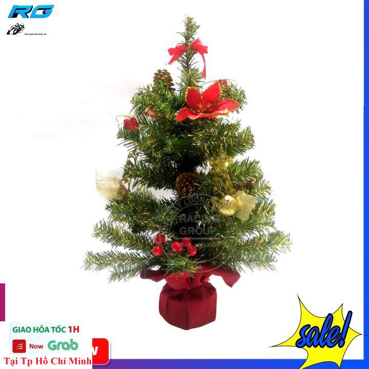 Cây Thông Mini Để Bàn Trang Trí Noel Kèm Phụ Kiện Hàng Việt Nam Cao Cấp Màu Trắng Bạc Và Xanh Vàng