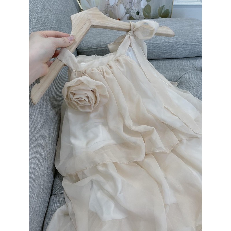 [ Siêu Hot ] Váy Yếm Be Maxi Cổ Hoa, Đầm Thiết Kế Tầng Siêu Xinh Có Ảnh Thật Kèm Video | BigBuy360 - bigbuy360.vn