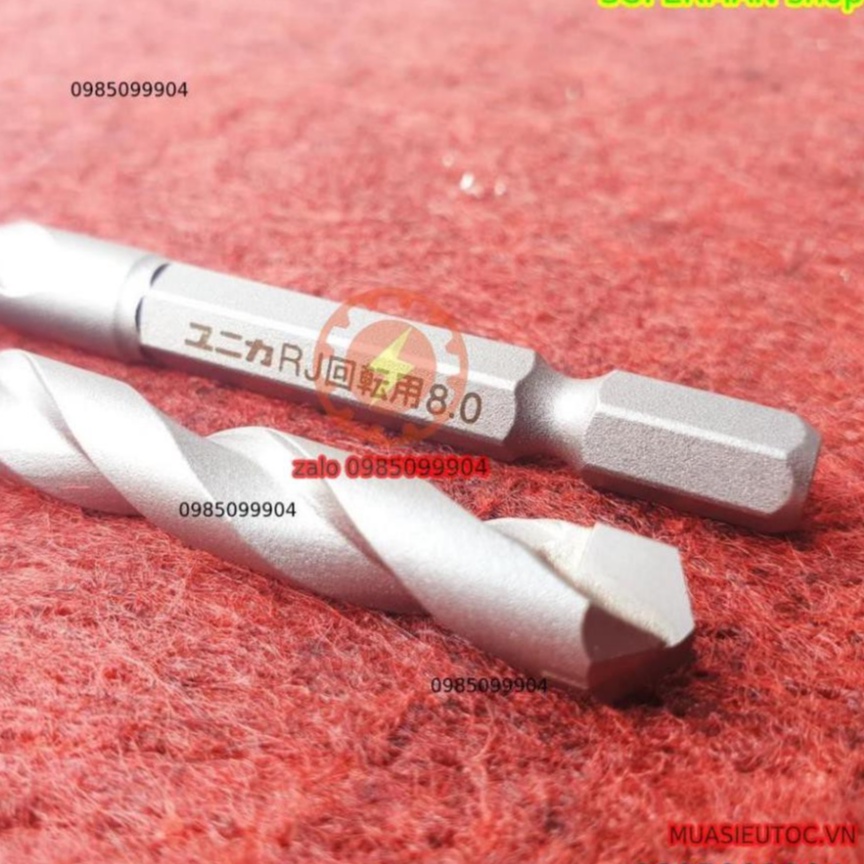 Mũi khoan vữa xi măng-plastic, bê tông, nhựa PVC, đá phiến., composite Unika RJ chuyên khoan không búa chân lục giác
