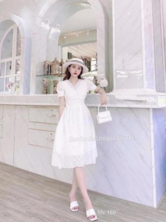 Đầm suông cổ tim