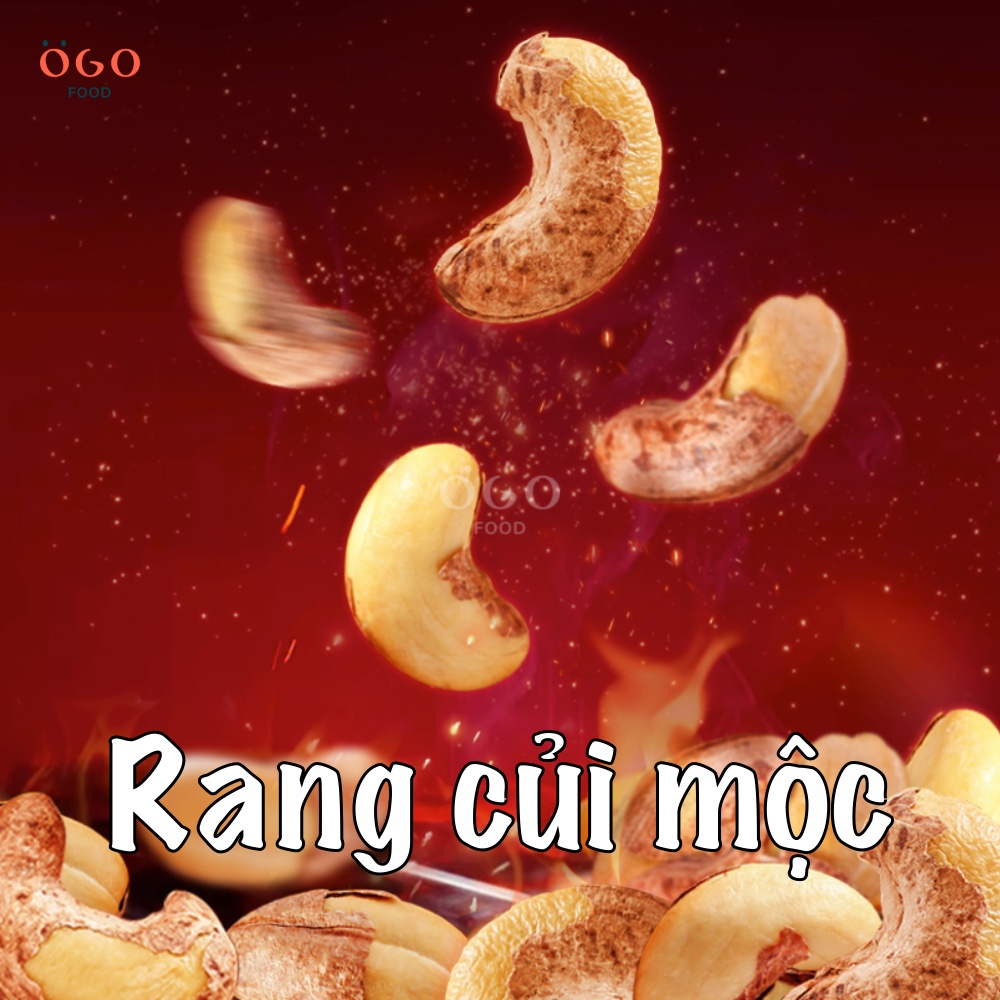 ( FREE SHIP) HẠT ĐIỀU NGUYÊN HẠT NGUYÊN VỎ LỤA MỎNG RANG GIÒN OGO Food - 200g, 500g