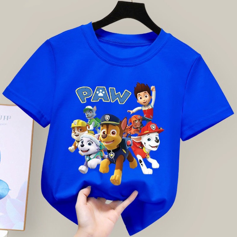 ( sỉ lẻ ) Áo thun cho bé hình cậu bé và 6 con chó PAW ( Bé trai và gái).áo cho bé từ 6kg-30kg.AL39,