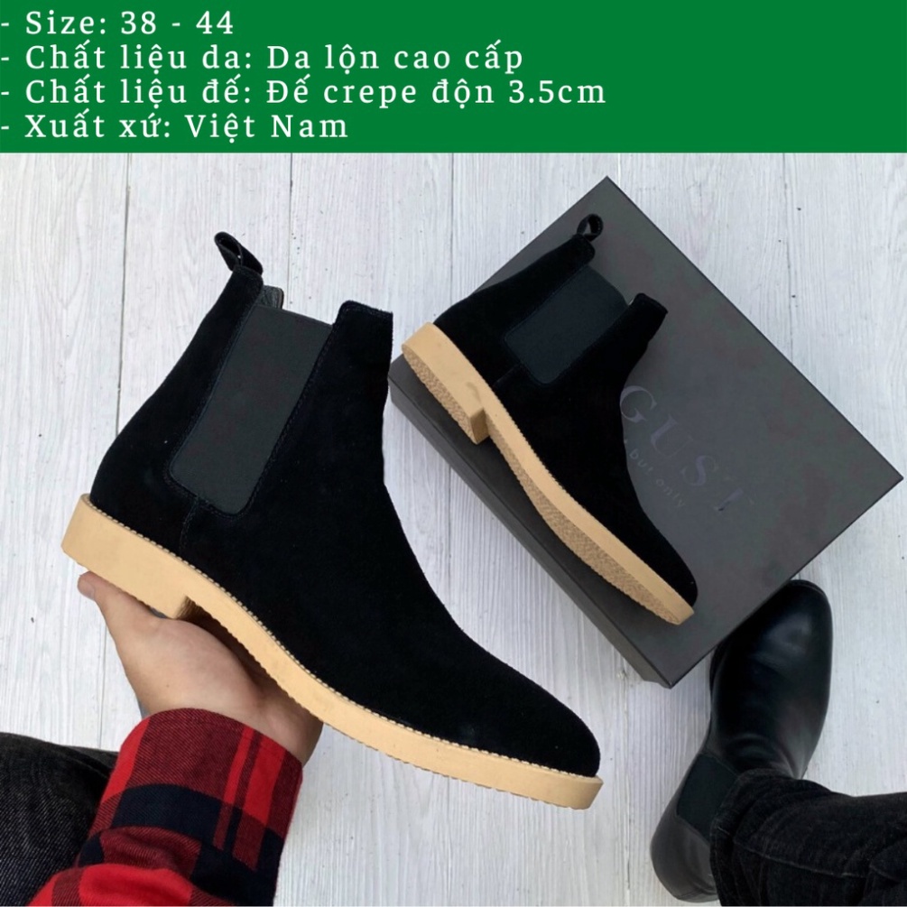 Giày Chelsea boots thời trang nam màu đen chất liệu da lộn 💖Bảo hành 12 tháng💖 | BigBuy360 - bigbuy360.vn