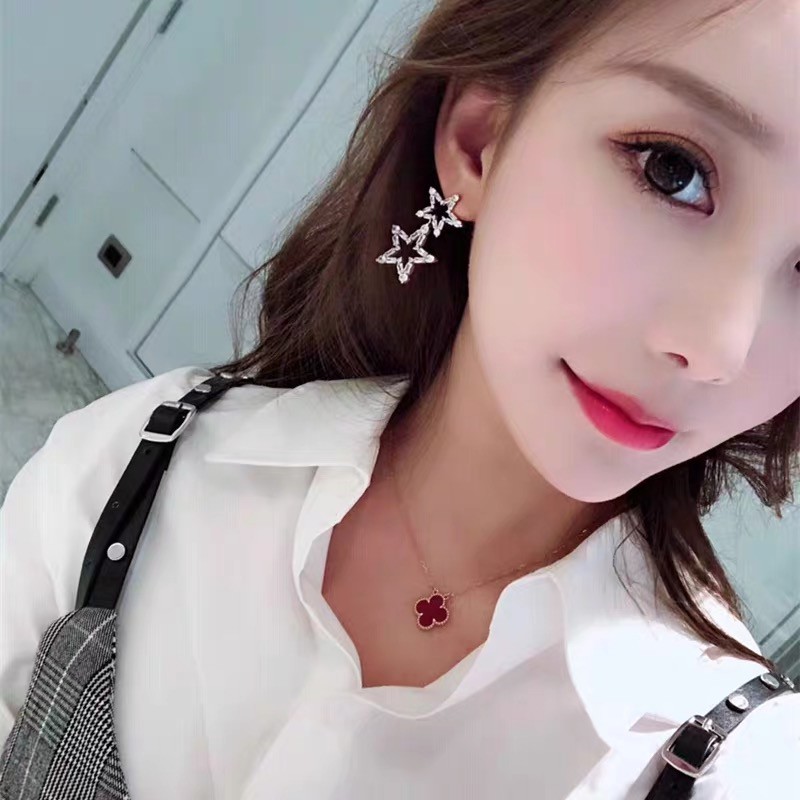 Dây Chuyền Thép Titan Đính Đá Mã Não Nhiều Màu Sang Trọng Cho Nữ