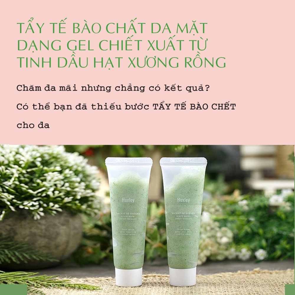 Tẩy Tế Bào Chết da mặt Huxley 30g chiết xuất từ xương rồng loại bỏ bụi bẩn,nhờn làm sạch lỗ chân lông giúp da trắng sáng