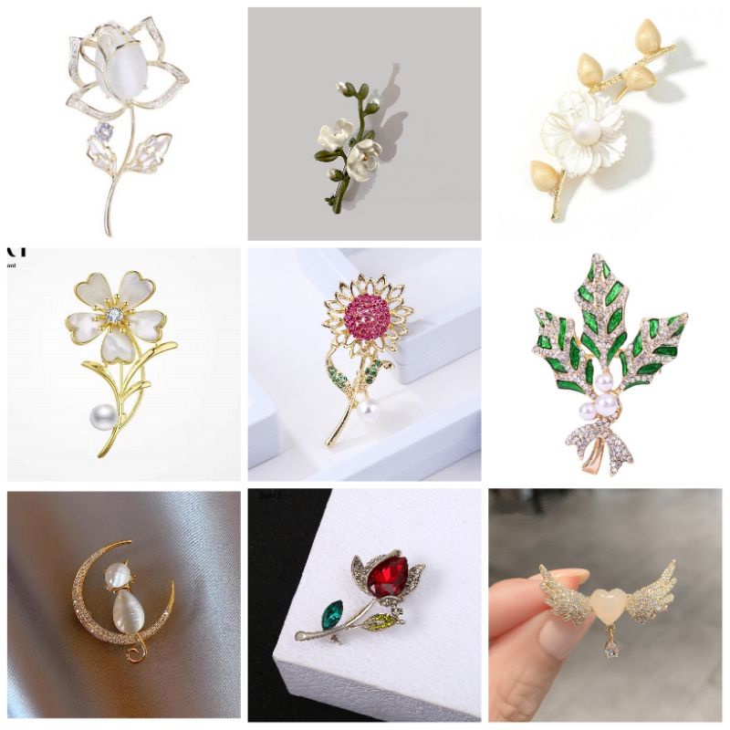 Kathy's Shop - Ghim, trâm cài áo nhiều kiểu cành lá sang trọng thời trang