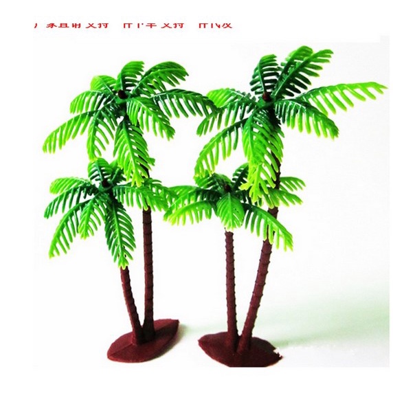 Bịch 50 cây dừa nhựa trang trí bánh sinh nhật 8Cm, dừa trang trí tiểu cảnh