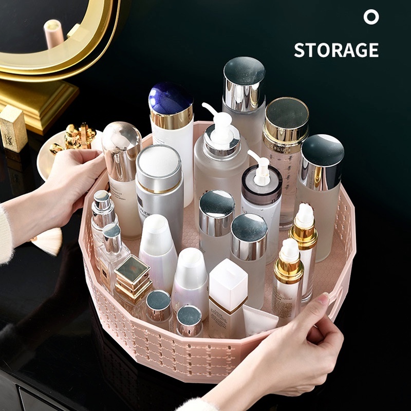360° Khay Tròn Xoay Đựng Gia Vị Mỹ Phẩm Xoay Được Cho Nhà Bếp Nhà Tắm