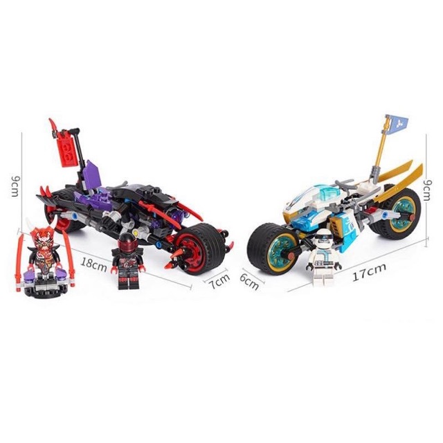 Lắp Ráp Bela 10802 Đội xe đua vs Rắn Jaguar  Ninjago