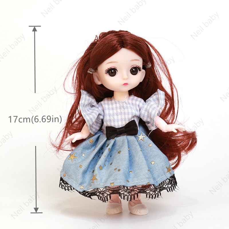 Đầm Công Chúa Mini 17cm Hóa Trang Công Chúa Cho Búp Bê Barbie Dễ Thương