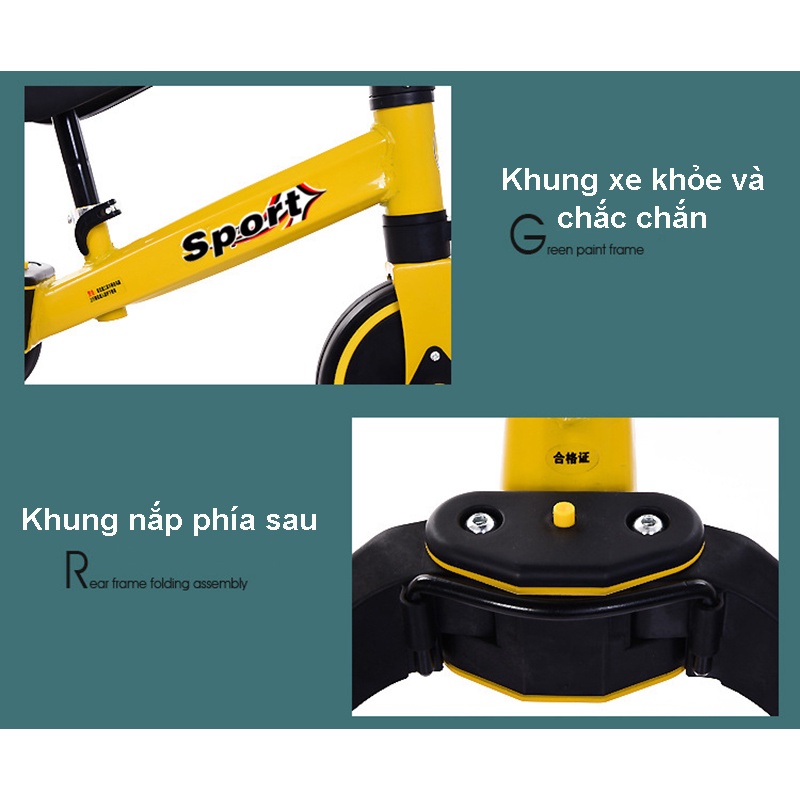 Xe đạp ba bánh đa năng 3in1 lại là xe chòi chân thăng bằng Happy Baby &amp; Sport cho trẻ .