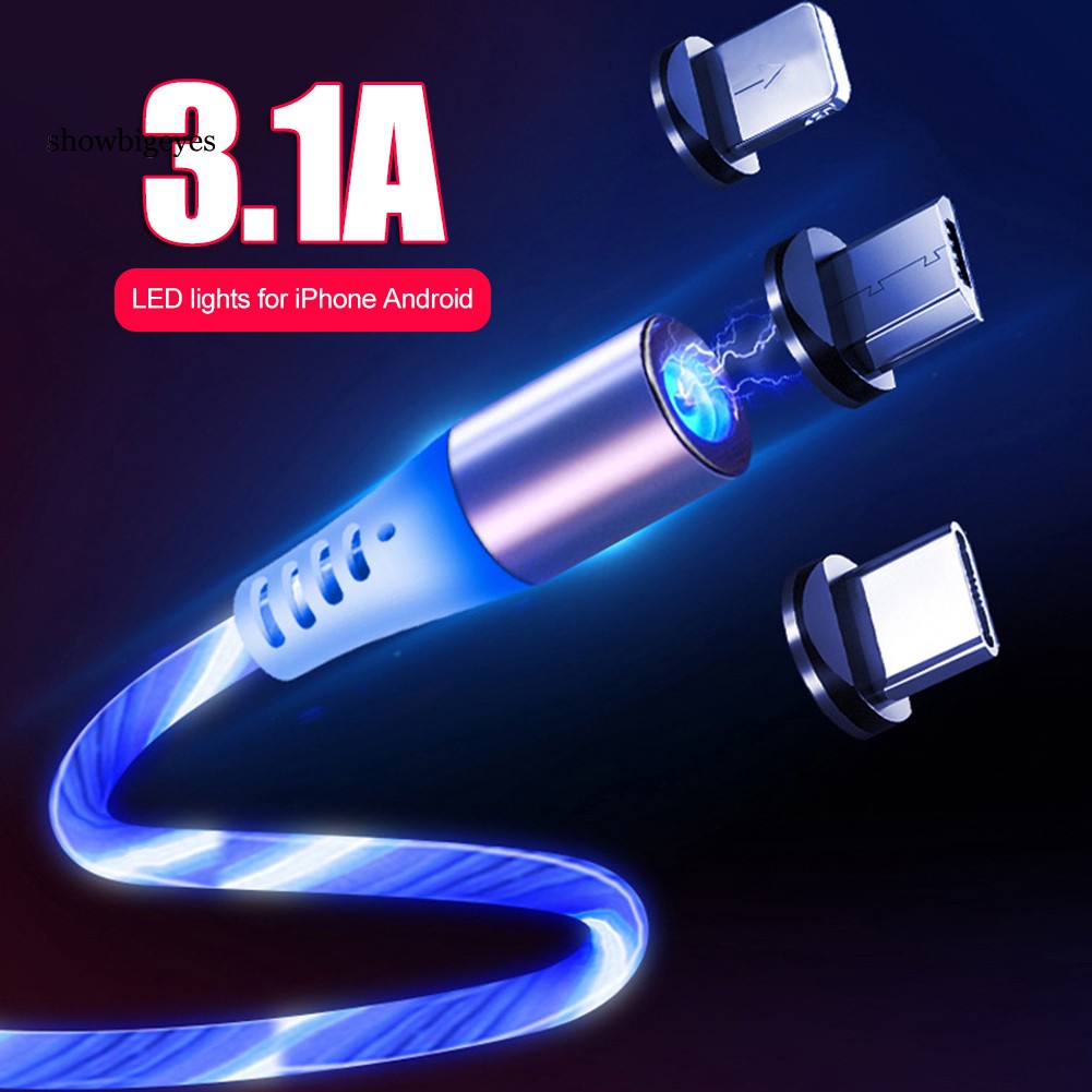 Dây cáp Micro USB Type-C nam châm sạc pin truyền dữ liệu 3.1A dành cho Android iPhone