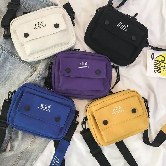 Túi Canvas Đeo Chéo Mini Thời Trang Hàn Quốc Cho Nữ