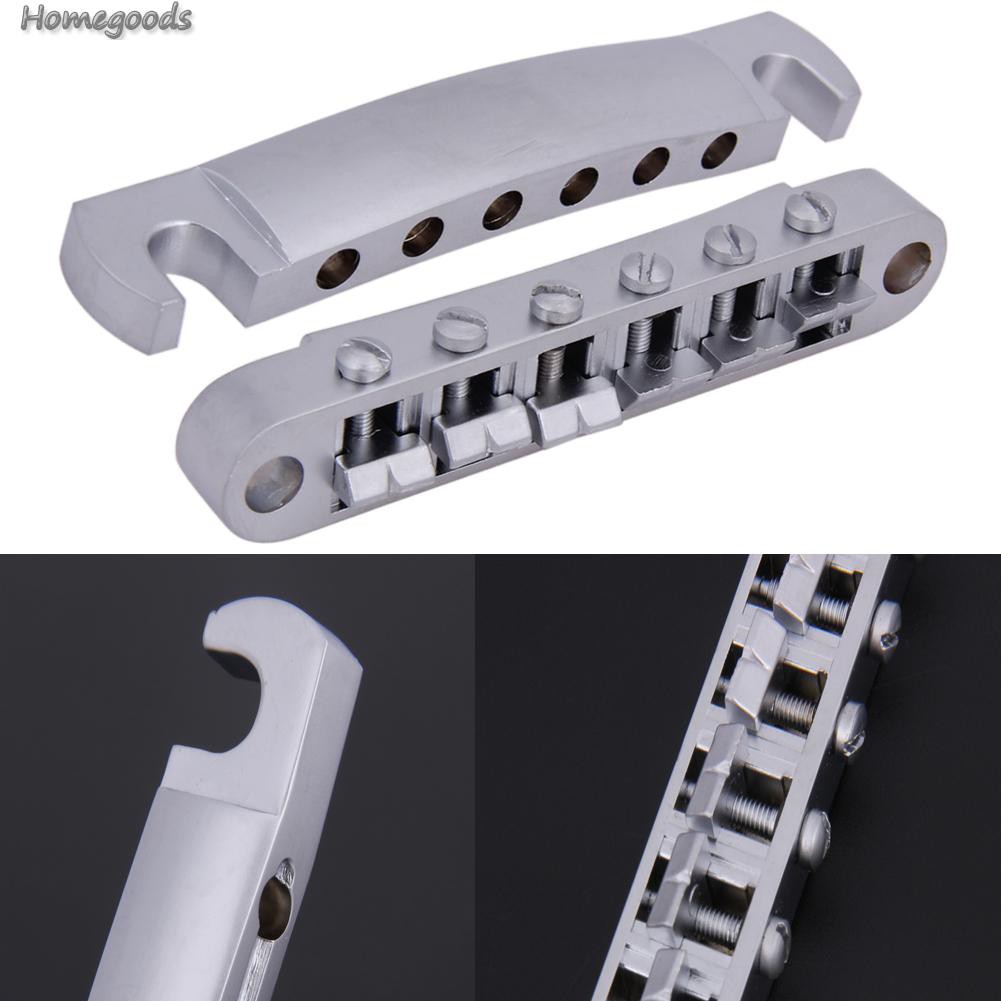 HOME-Silver Roller Saddle Tune-O-Matic Bridge Tailpiece for Les Paul LP Guitar-GOODS