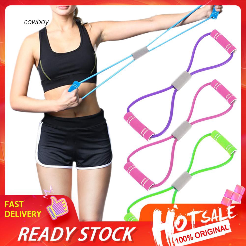 COW_8-Shape Gym Workout Yoga Exercise Resistance Rope Loop Bands Train Fitness Tool