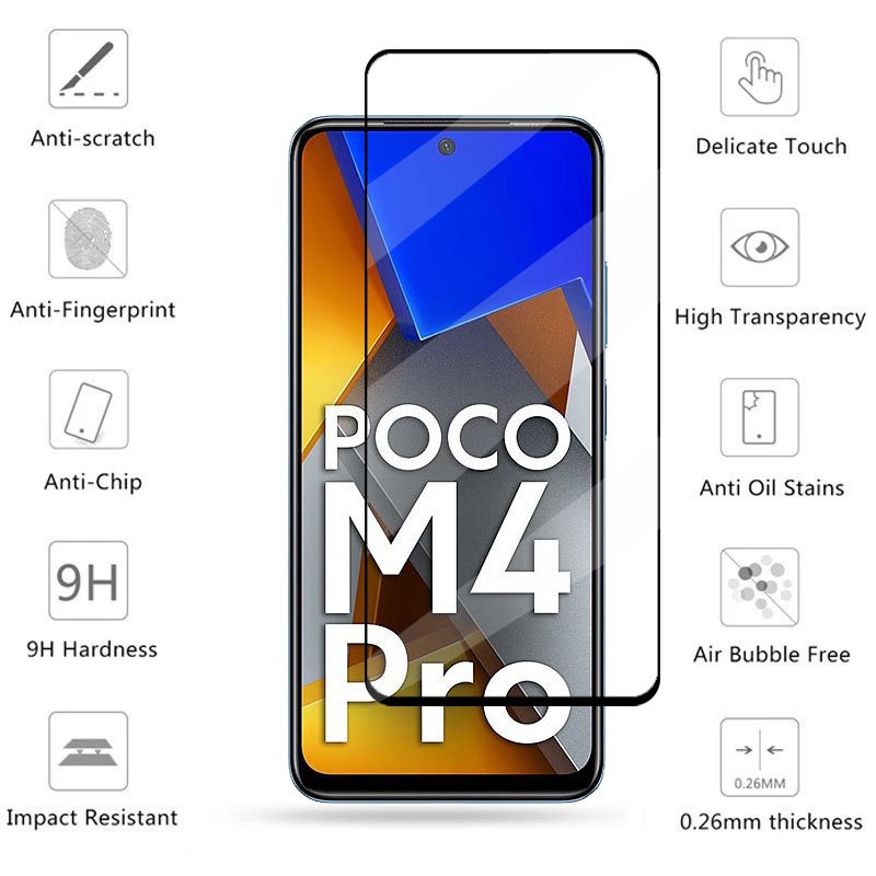 XIAOMI Kính Cường Lực Bảo Vệ Toàn Màn Hình Cho Poco M4 Pro 5G Poco F3 F4 M3 M4 X4 Pro GT M5s Poco M4 Pro