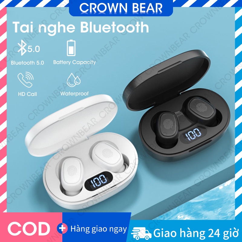 CrownBear Tai nghe Bluetooth Tai nghe không dây TWS Tai nghe không dây LED Màn hình pin kỹ thuật số