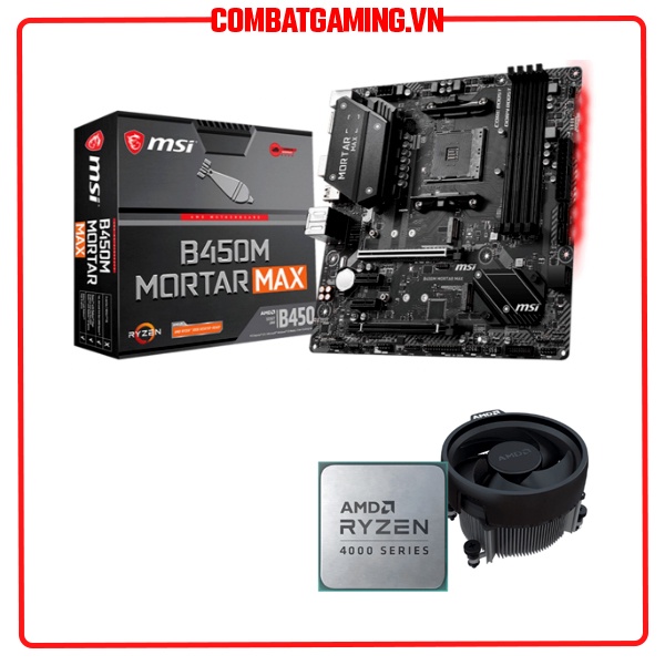 Combo Máy Tính Cpu Ryzen 3 4100 + Main MSI B450M Mortar Max