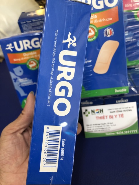 HỘP 102 miếng Băng keo băng dán cá nhân URGO Durable có độ dính cao
