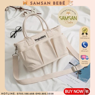 Túi bỉm sữa Vegiebag 🔥 GIÁ TỐT NHẤT 🔥 túi xách bỉm sữa form đứng, khoang rộng, có nhiều ngăn