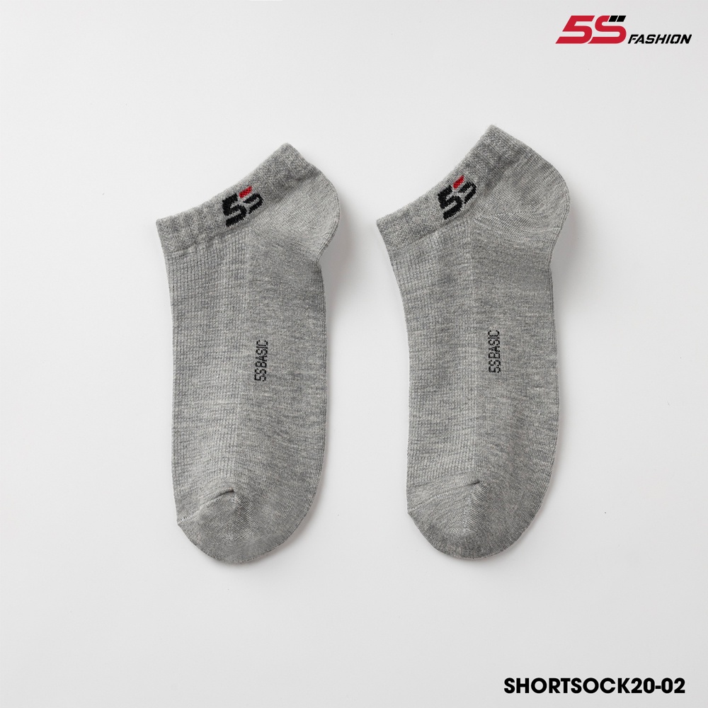 Tất Nam 5S Cổ Ngắn Kháng Khuẩn, Khử Mùi, Chống Hôi Chân, Chống Tụt Gót, Không Bai Nhão (5S.SHORTSOCK20-02)