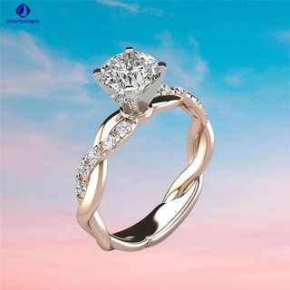 Nhẫn đính đá Zircon đơn giản cho nữ