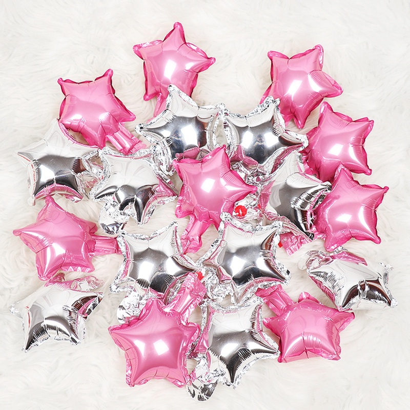 Set 5 Bong Bóng Nhôm 5 Inch Hình Ngôi Sao Dùng Trang Trí Tiệc Cưới / Sinh Nhật / Giáng Sinh