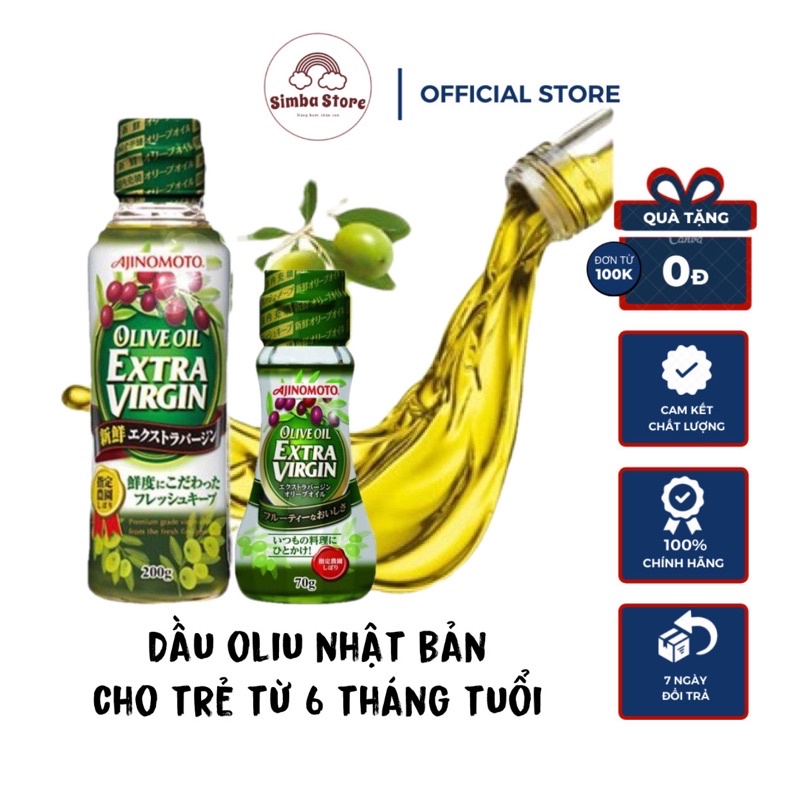 Dầu Olive Extra Virgin Ajinomoto Nhật nguyên chất cho bé ăn dặm