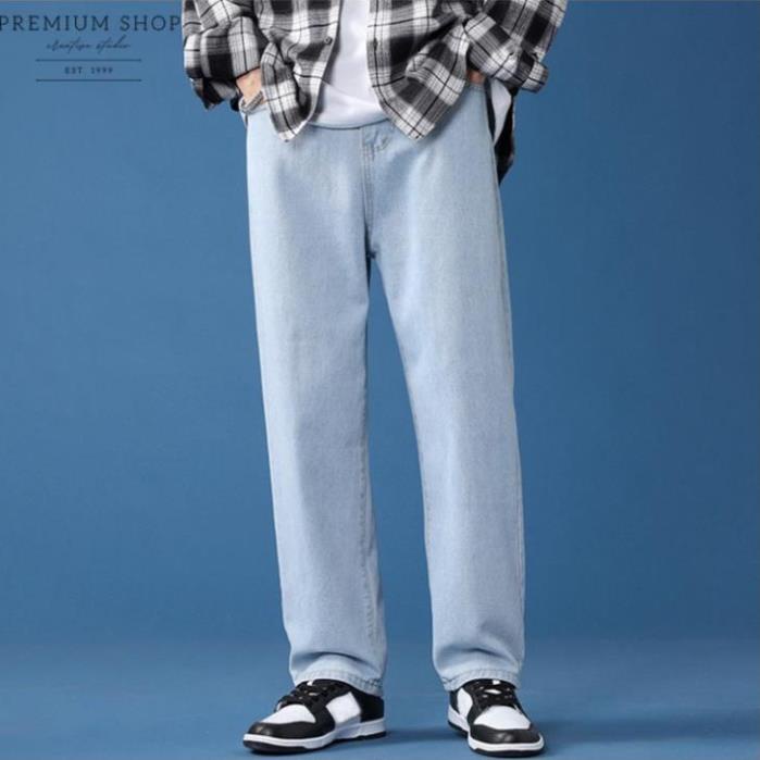 Quần Jean Baggy nam xanh sáng nhạt ống xuông rộng DH-01 style hàn quốc 2021 ! !