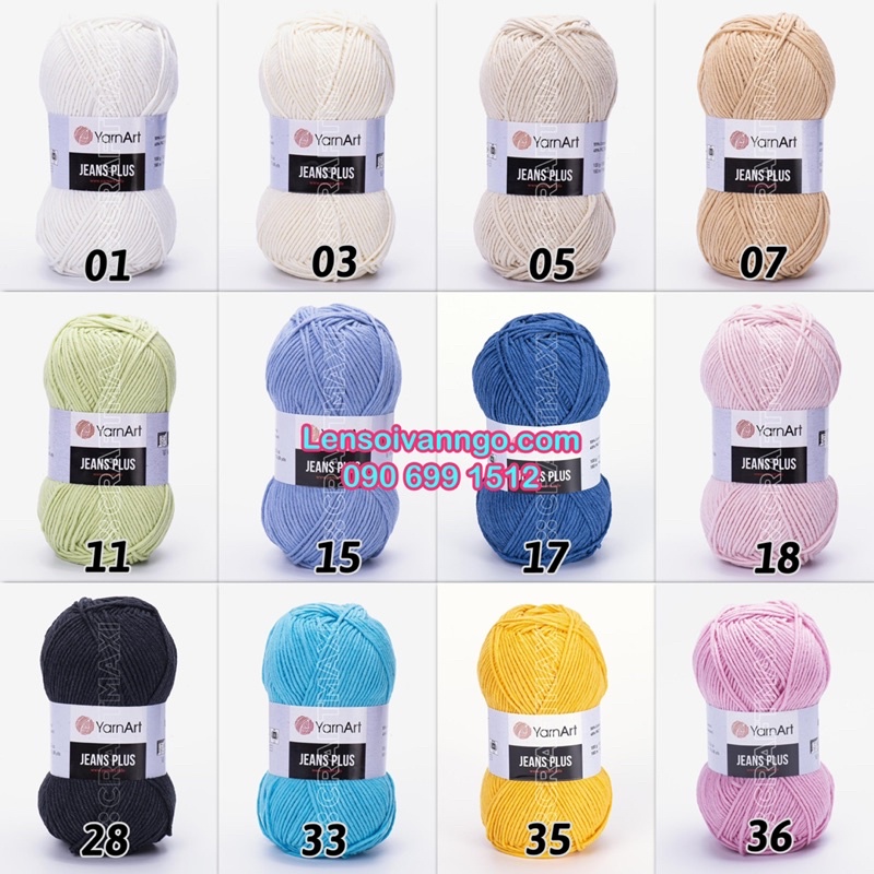 Combo 10 cuộn Len JEANS PLUS Thổ Nhĩ Kỳ