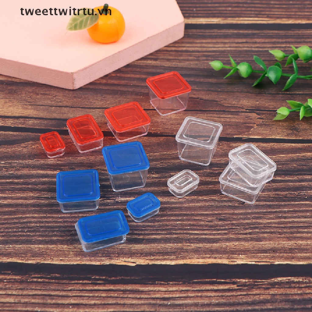 Set 4 Hộp Đựng Cơm Trưa Mini Tỉ Lệ 1 / 12 Trang Trí Nhà Búp Bê