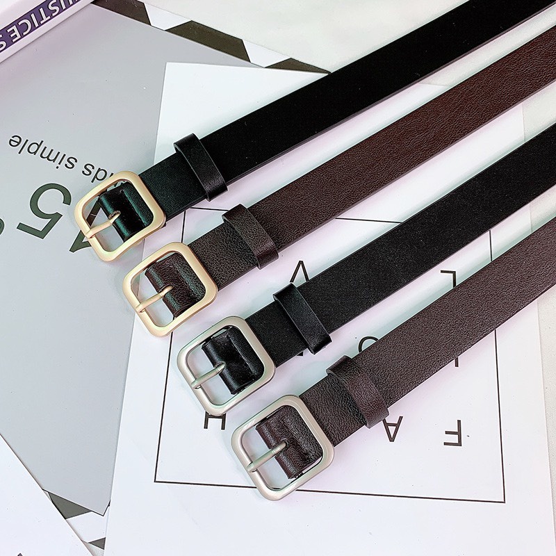 [ New] Thắt lưng bản to nam nữ UNISEX Thắt lưng mặt vuông bạc sáng nhiều size cho bạn lựa chọn