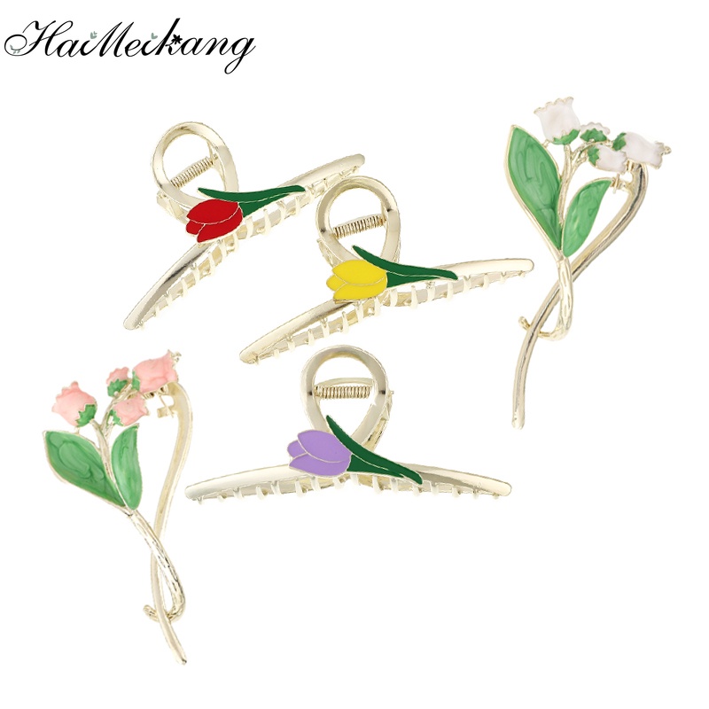 Kẹp tóc HAIMEIKANG hình hoa tulip thời trang Hàn Quốc