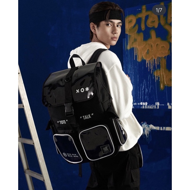 Balo Totetalk Backpack Hologram Backpack Chất Liệu Vải Canvas Cặp Nam Nữ Tote Talk Thời Trang Đi Học Đi Chơi