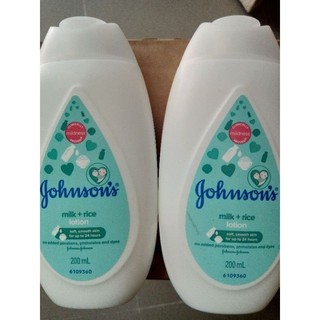 Sữa dưỡng thể Johnson's Milk & Rice lotion 200ml