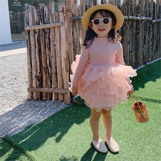 Váy len phối voan xoè tầng