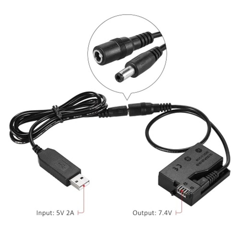Pin Sạc Dự Phòng DR-E8 Với Cáp Chuyển Đổi LP-E8 Cho Máy Ảnh Canon EOS 550D 600D 650D 700D DSLR