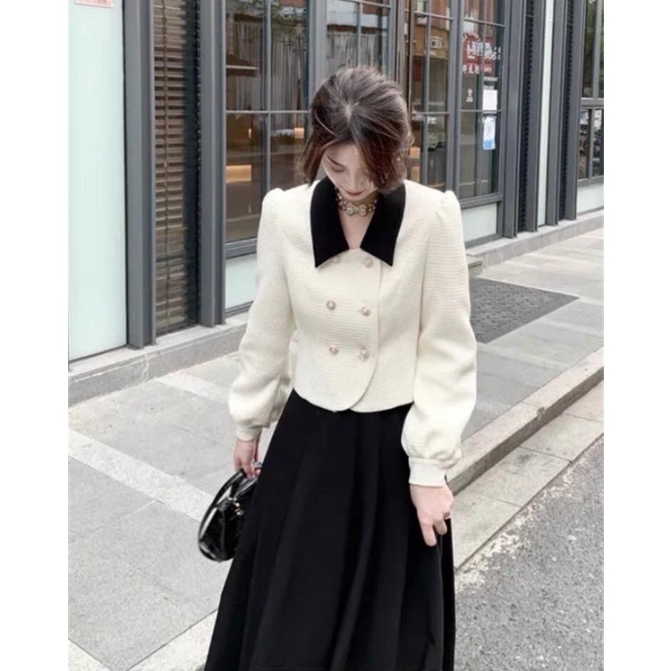 Set công sở áo vest dáng ngắn phối chân váy dáng dài Ami size S M L- YAM MINI STORE
