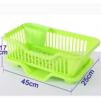 Rổ úp bát có khay kê cao thoát nước KT 45x25x17cm