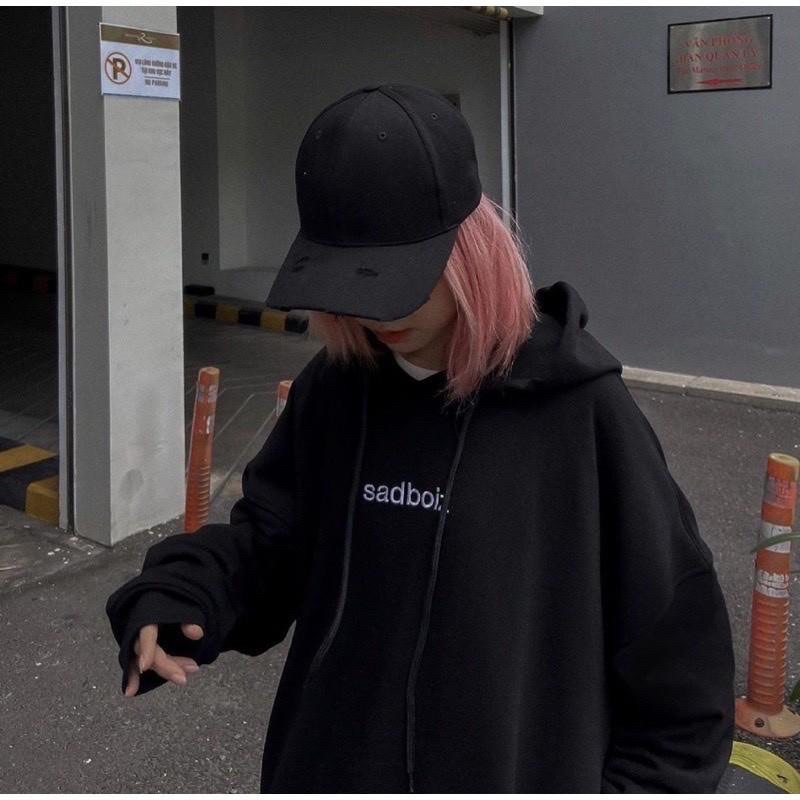 𝗔́𝗼 𝗛𝗼𝗼𝗱𝗶𝗲 𝗰𝗼́ 𝗻𝗼́𝗻 𝗦𝗶𝗴𝗻𝗮𝘁𝘂𝗿𝗲 màu đen SADBOIZAINTCRY