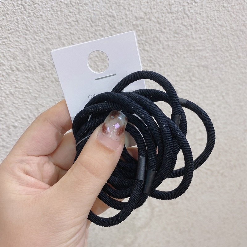 Bộ 5 Dây Buộc Tóc Cao Su Co Giãn Phong Cách Hàn Quốc