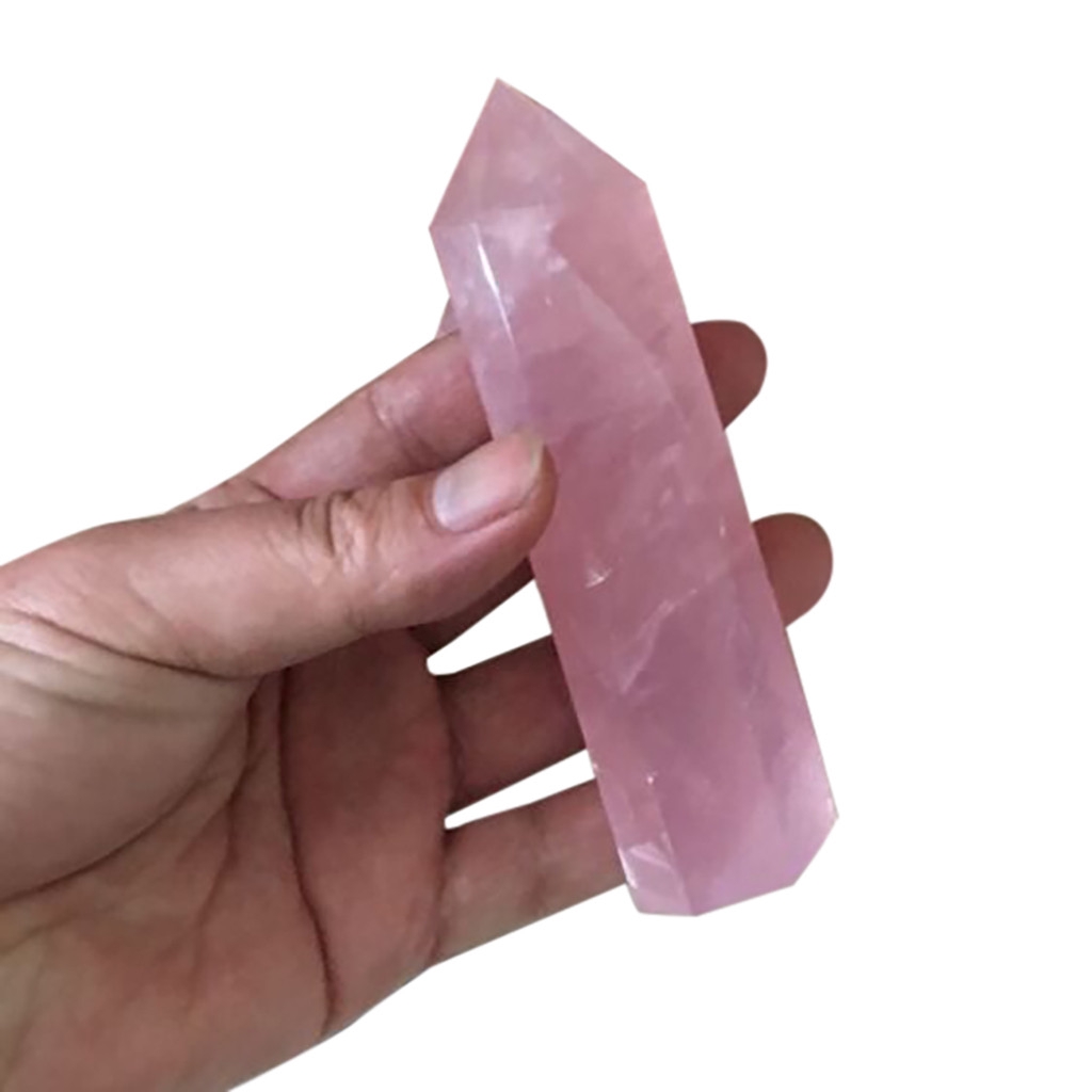1 viên đá quý pha lê thạch anh hồng 100% tự nhiên dùng để trị bệnh theo huyệt đạo/trang trí nhà cửa thủ công