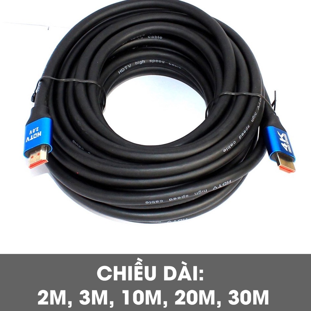 Dây cáp HDIM 2.0 Zin dài 2m / 10m / 20m giá sỉ, Dây cáp Tròn Dẻo Hỗ Trợ 4K XINYA HD104 Chính Hãng