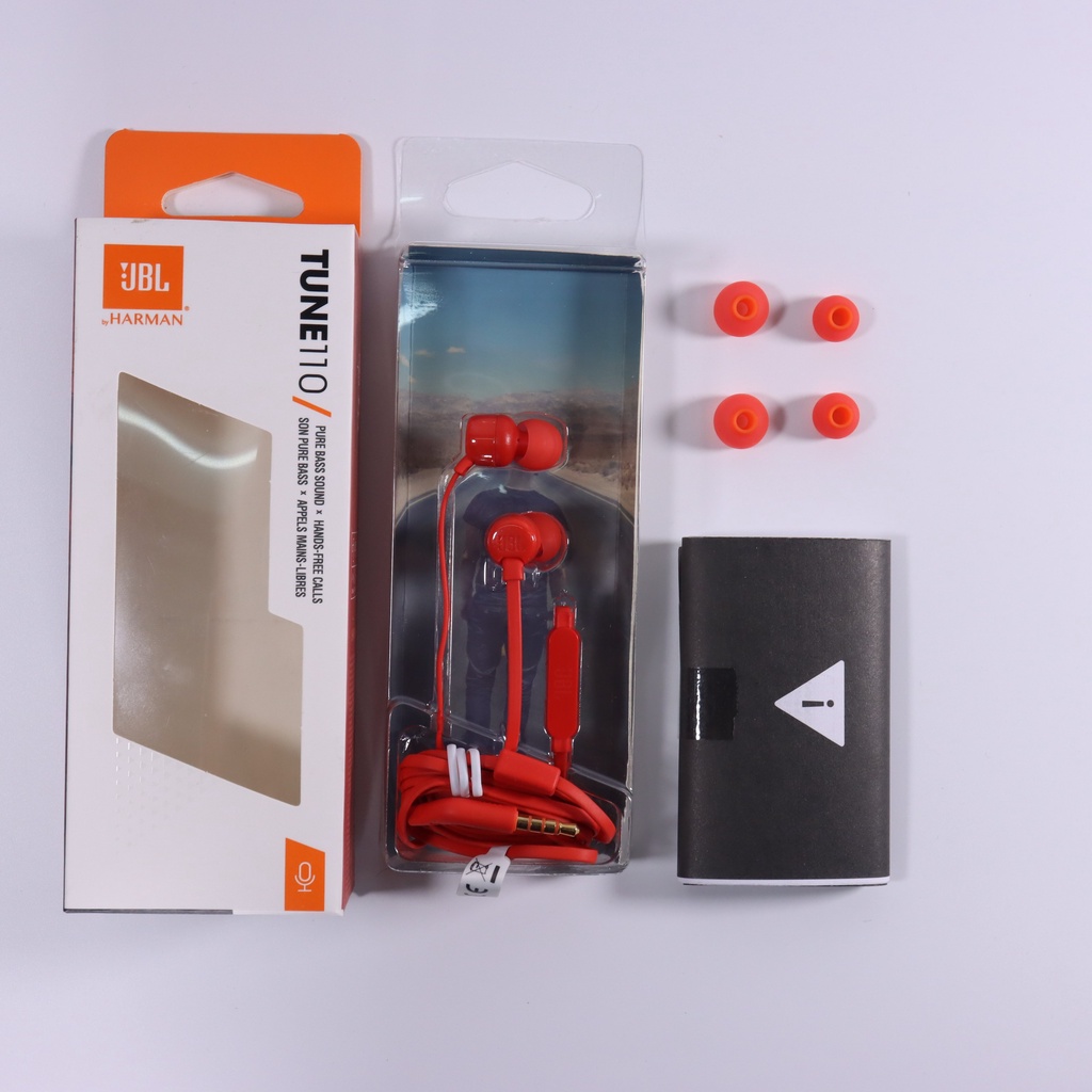 Puki shop / Tai nghe JBL TUNE110 có mic, dây chống rối, bass tròn trịa và chắc - tặng kèm dây da quấn tai nghe