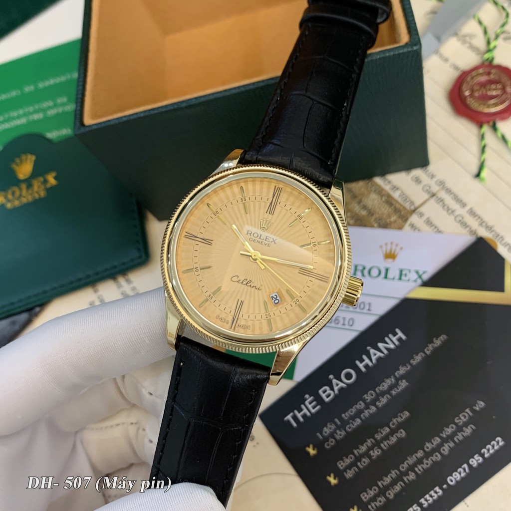 Đồng hồ nam Rolex mặt tròn classic dây da cao cấp bảo hành 12 tháng DH507