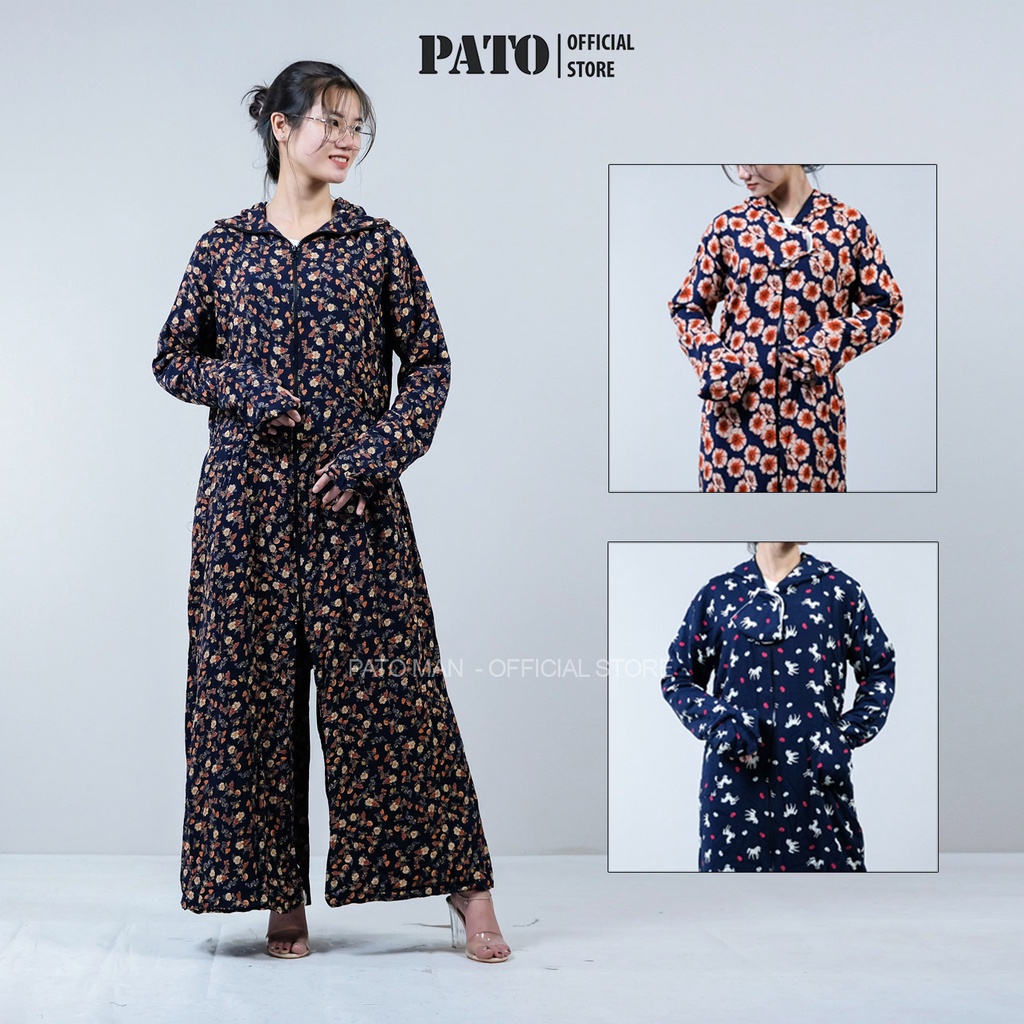 Áo chống nắng toàn thân Pato Man, chất lanh thoáng mát, không bai nhão,họa tiết trẻ trung nhẹ nhàng