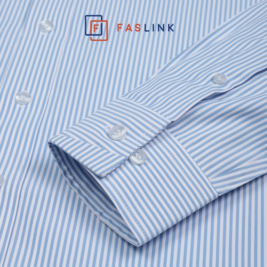 Áo Sơ Mi Nam Basic vải modal siêu mát Faslink - Sọc Xanh