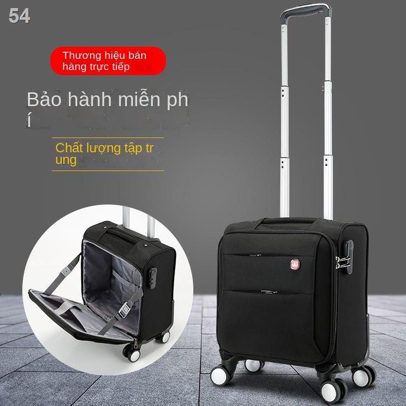 （Hộp kéo）Vali cabin 18 inch ngang 16 nữ hộp đựng xe đẩy mini nhỏ gọn vải Oxford mật khẩu nam