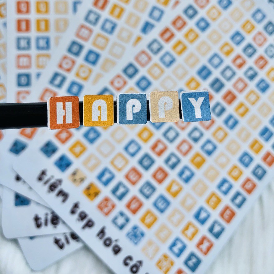 Sticker/decal dán Bảng Chữ Cái ABC Vuông/ các ngày trong tuần-trang trí sổ,bullet journal/dán thiệp -tiemtaphoacona